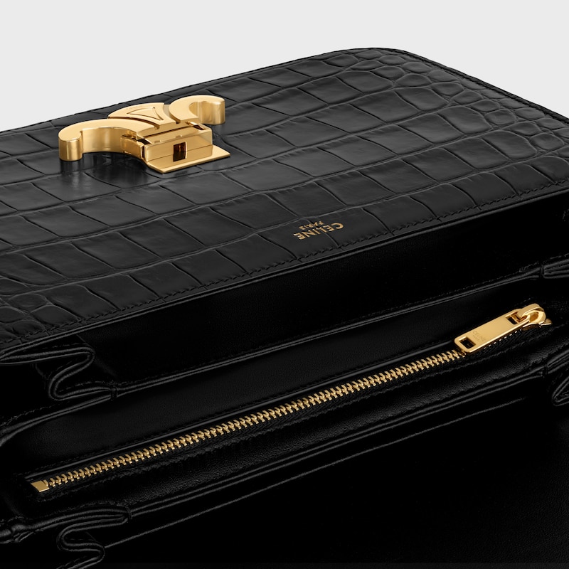 TRIOMPHE经典鳄鱼皮革手袋 - 黑色 - TRIOMPHE - 1 | CELINE