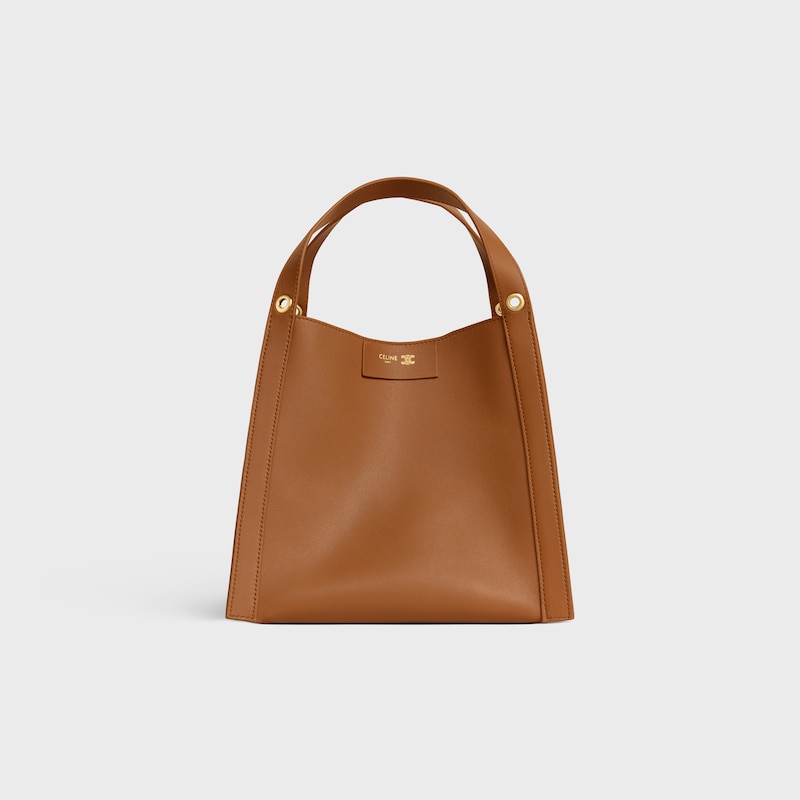 SMALL CUBE BAG IN SUPPLE CALFSKIN - SOFT TAN - MORE LINES - 1 | CELINE