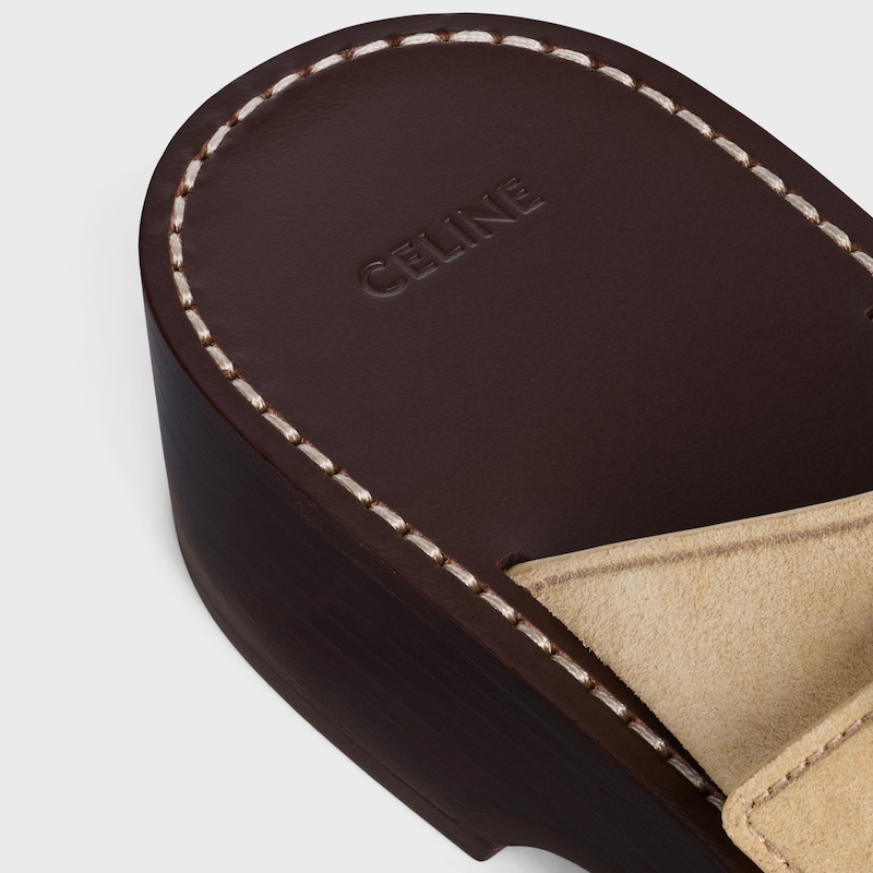 CLEO - DOUBLE STRAP SANDAL IN SUEDE CALFSKIN - BEIGE -  - 1 | CELINE