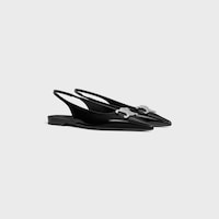 CELINE ALMA TRIOMPHE FLAT SLINGBACK in GLOSSY CALFSKIN - BLACK -  - 2 | CELINE
