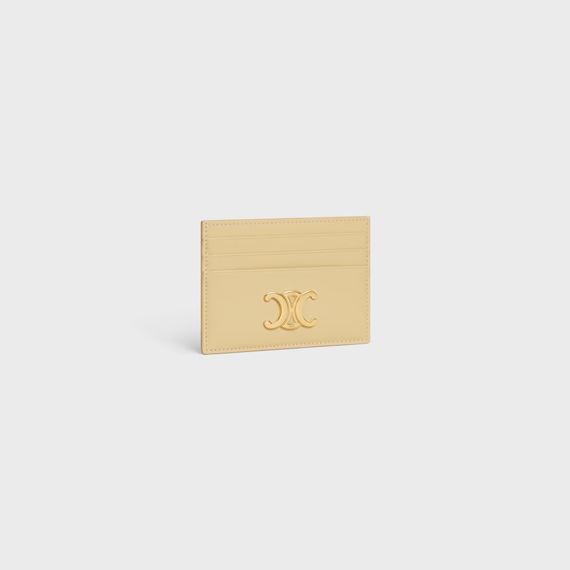 CARD HOLDER TRIOMPHE IN Shiny calfskin - SPRING YELLOW - COIN AND CARD HOLDERS - 1 | CELINE