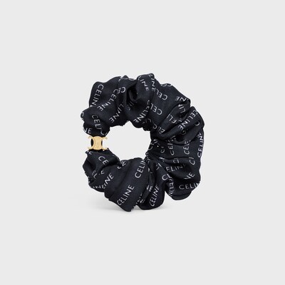 CELINE 레유르 스크런치 - 실크 & 골드 피니시 브라스 - 골드 / 블랙 -  - tileIndex | CELINE