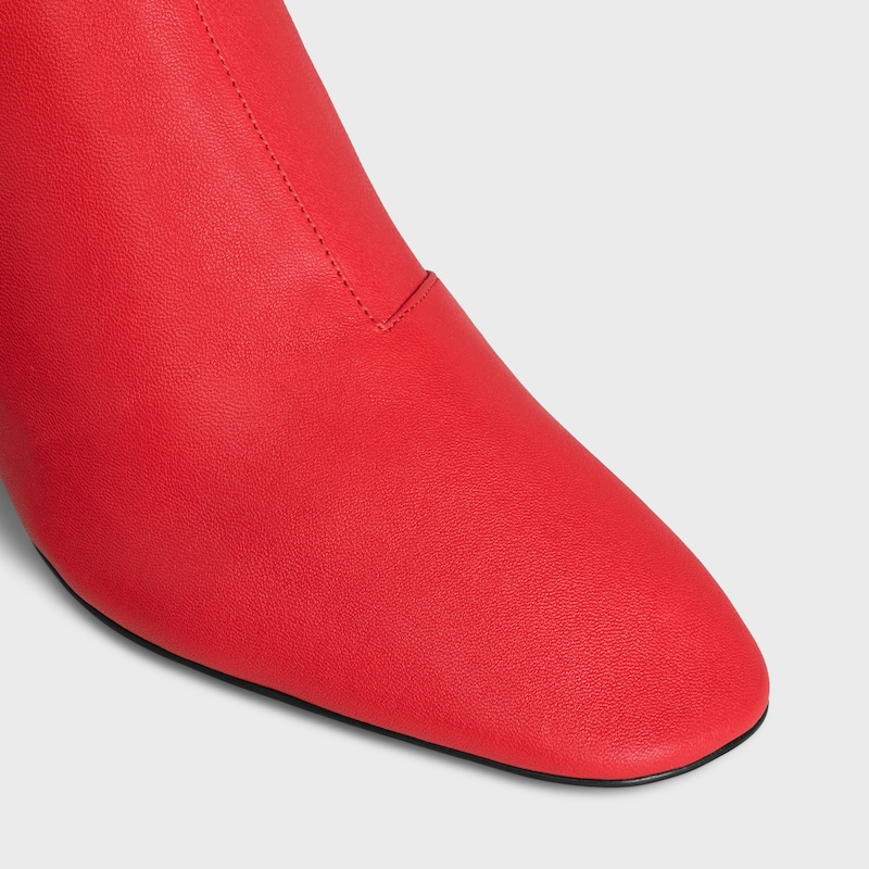 CHERI - ZIPPED BOOT IN Stretch Lambskin - BRIGHT RED -  - 1 | CELINE