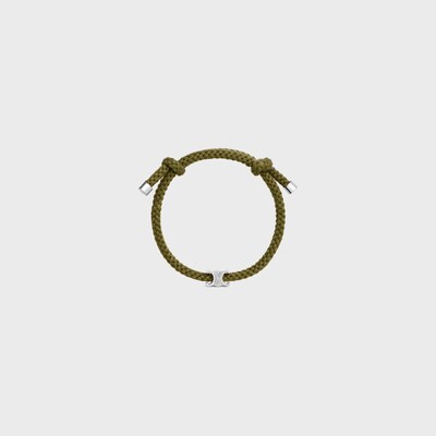 สร้อยข้อมือทรียงฟ์บีช อะคริลิกและทองเหลืองเคลือบโรเดียม - สีกากี/สีเงิน -  - 1 | CELINE