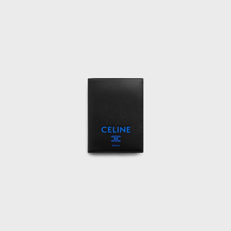 PASSPORT COVER TAKEAWAY IN SMOOTH LAMBSKIN - BLACK / ULTRA BLUE - NEW - 1 | CELINE
