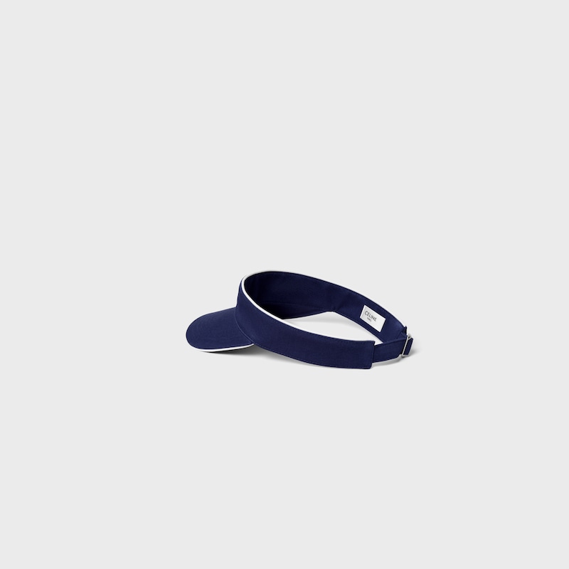 triomphe visor IN WASHED COTTON GABARDINE - NAVY / WHITE -  - 1 | CELINE
