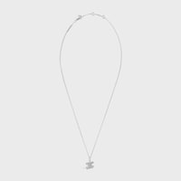 Triomphe Rhinestone Necklace in Brass with Rhodium Finish and Crystals - SILVER - NECKLACES - 2 | CELINE