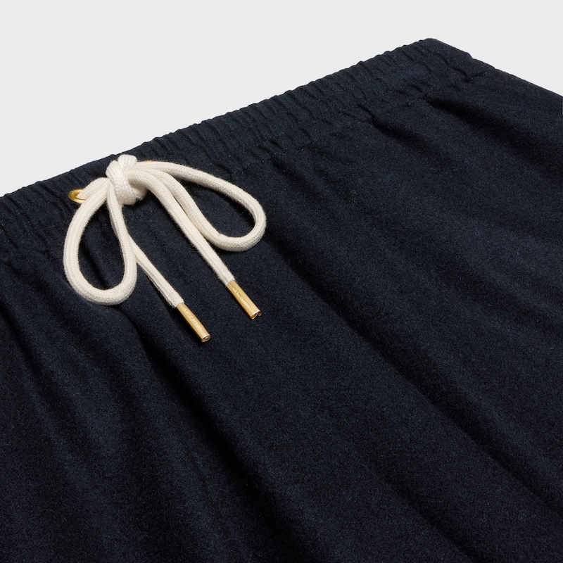 straight jogging pants in cashmere flannel - NAVY -  - 1 | CELINE