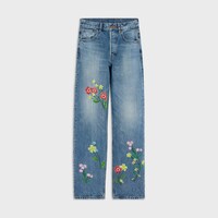 embroidered boyfriend jeans 001 in denim - VIVIENNE GLASS -  - 1 | CELINE