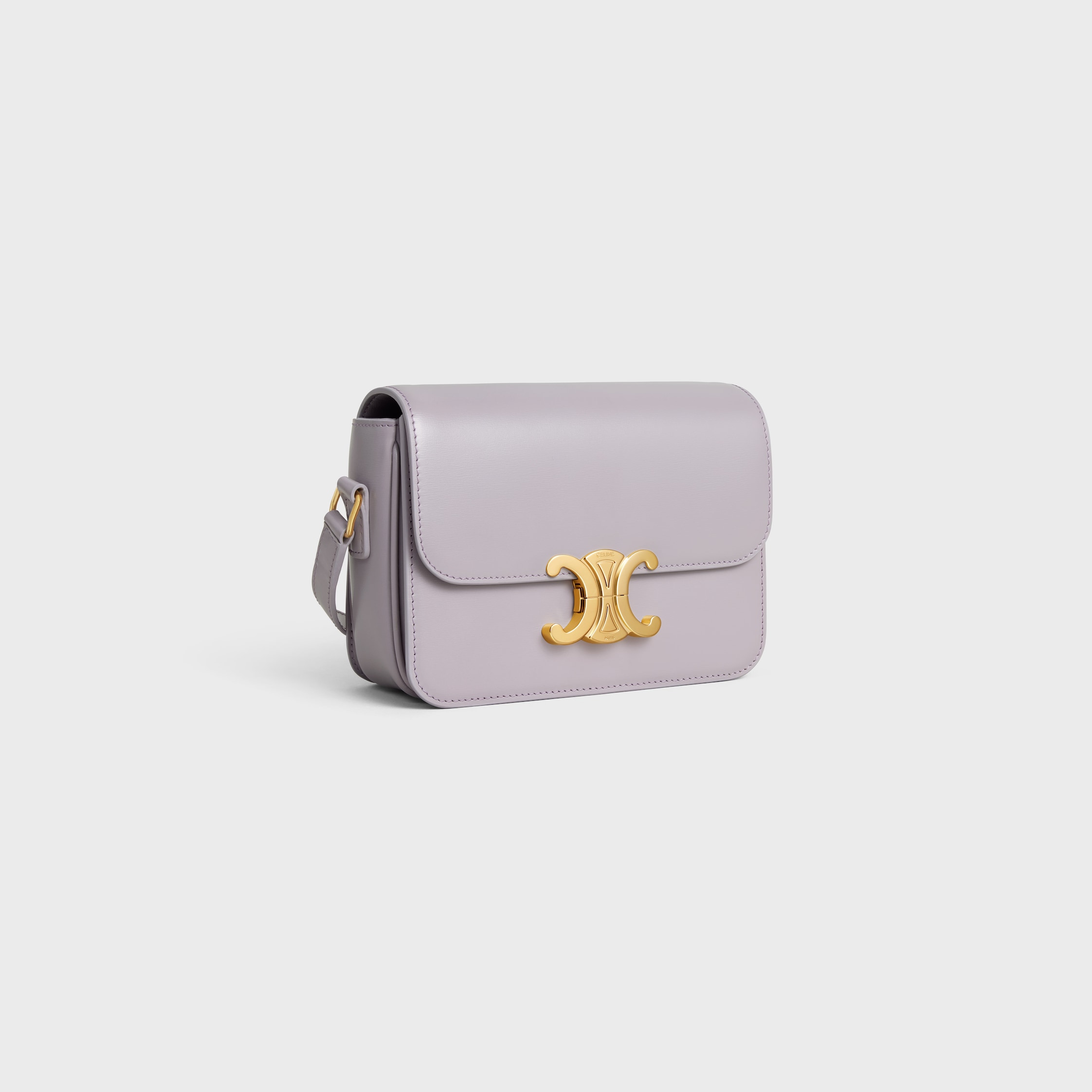 ☆☆CELINE☆☆ 24SS (188423BF4 38SI) Women’s Triope Small S Celine Shiny Calfskin Teen Triomphe Bag In Black 188423BF4