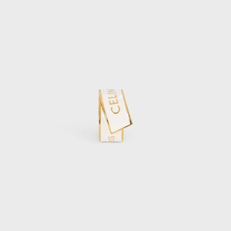 BAGUE CELINE RIBBON EN ÉMAIL ET LAITON DORÉ - IVORY / GOLD -  - 1 | CELINE