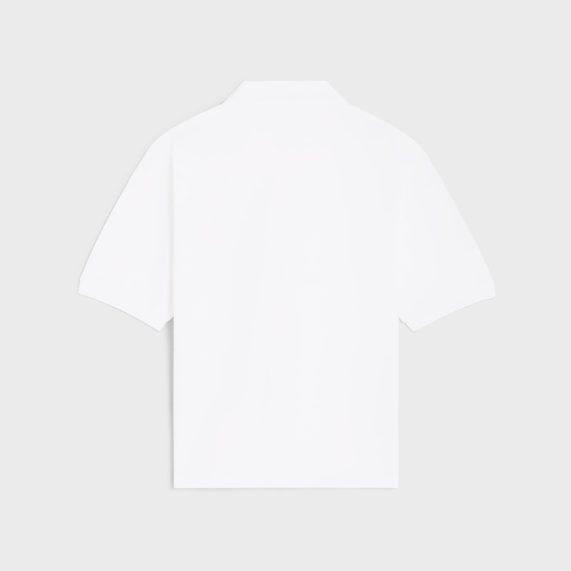 polo shirt IN PIQUE COTTON JERSEY - OFF WHITE / ROUGE CERISE | CELINE