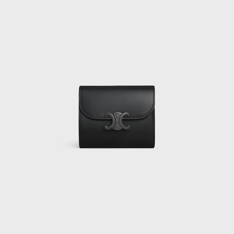 Small Flap Wallet TRIOMPHE IN Shiny calfskin - BLACK - CELINE Popular Items Selection - 1 | CELINE