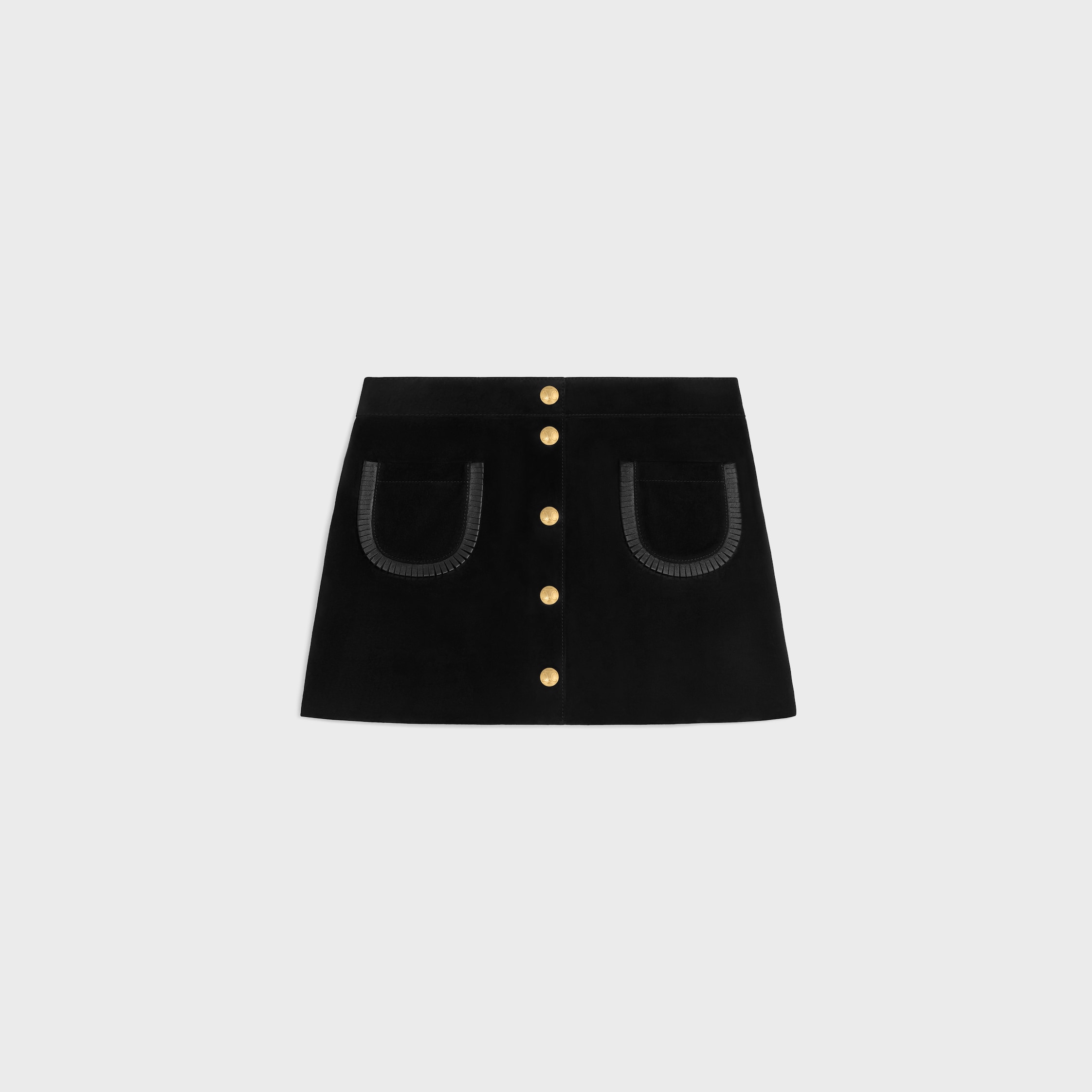 スカート CELINE Suede skirt with Triomphe buttons Celine Skirts for Women | Online Sale up to 65% off | Lyst