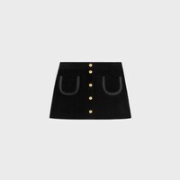 미니 스커트 - 스웨이드 - 블랙 -  - 1 | CELINE