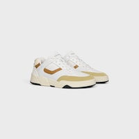 CT-09 TRAINER SNEAKER IN CALFSKIN, SUEDE CALFSKIN AND MESH - CREAM / BROWN -  - 2 | CELINE