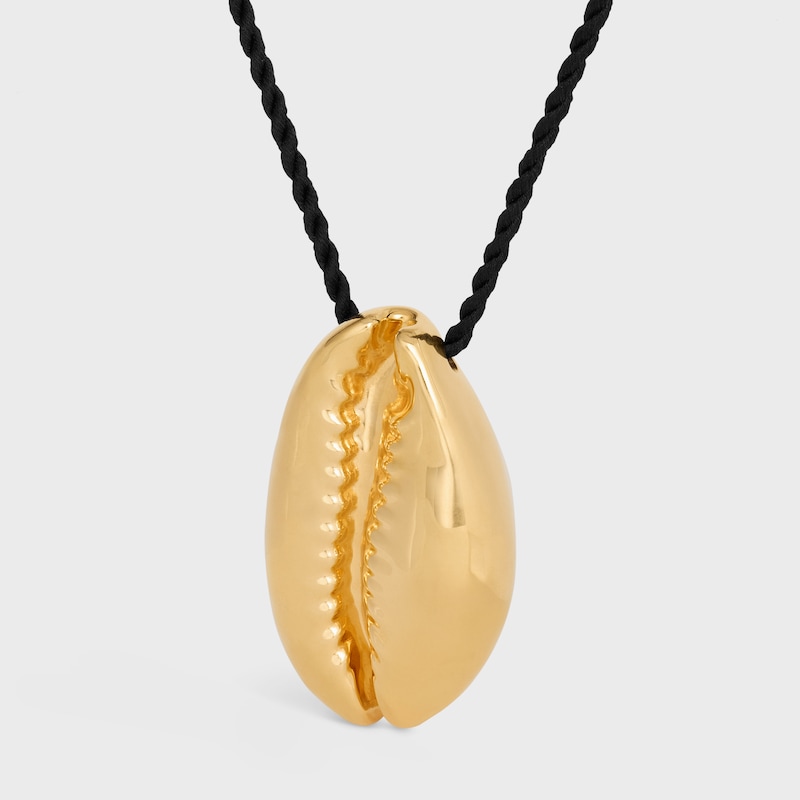 Collier Coquillage Celine Défilé en Laiton Doré et Soie - BLACK / GOLD - COLLECTION ÉTÉ CELINE - 1 | CELINE
