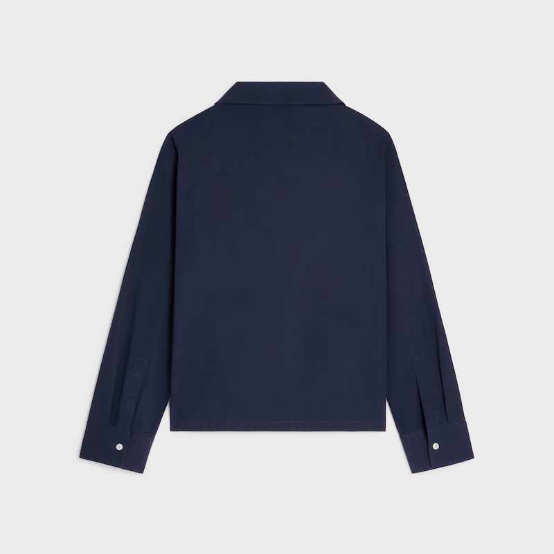 SCOUT SHIRT IN COTTON AND LINEN CLOTH - NAVY -  - 1 | CELINE