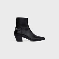 CELINE JACNO BACK BUCKLE ZIPPED BOOT in Shiny calfskin - BLACK -  - 1 | CELINE