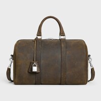 LARGE BOSTON IN SUEDE CALFSKIN WAXED EFFECT - BROWN - GIFTS FOR HIM - 1 | CELINE