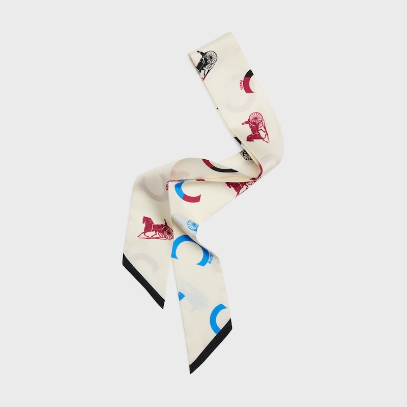 Lavalliere IN CELINE SULKY SILK TWILL - VANILLA/BLUE/BROWN -  - 1 | CELINE
