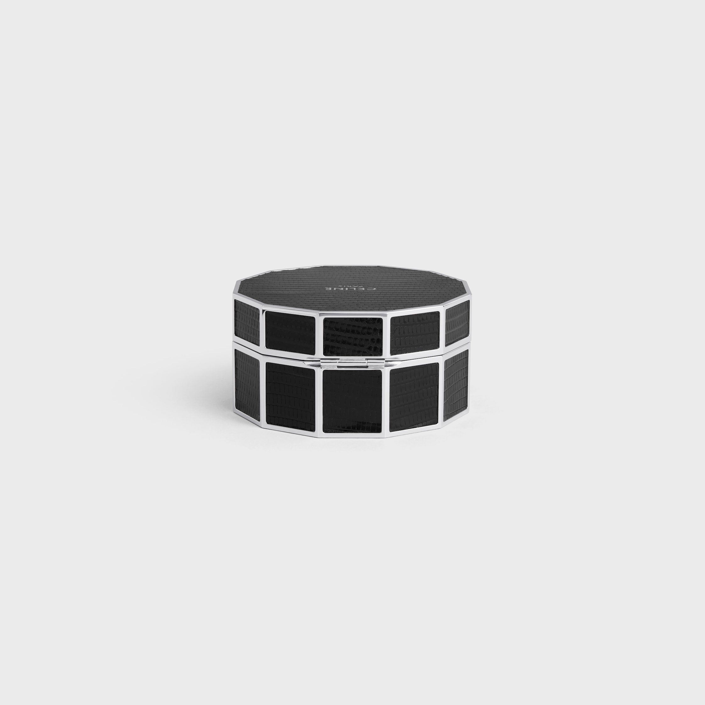 JEWELRY CASE IN STEEL AND LIZARD - BLACK | CELINE