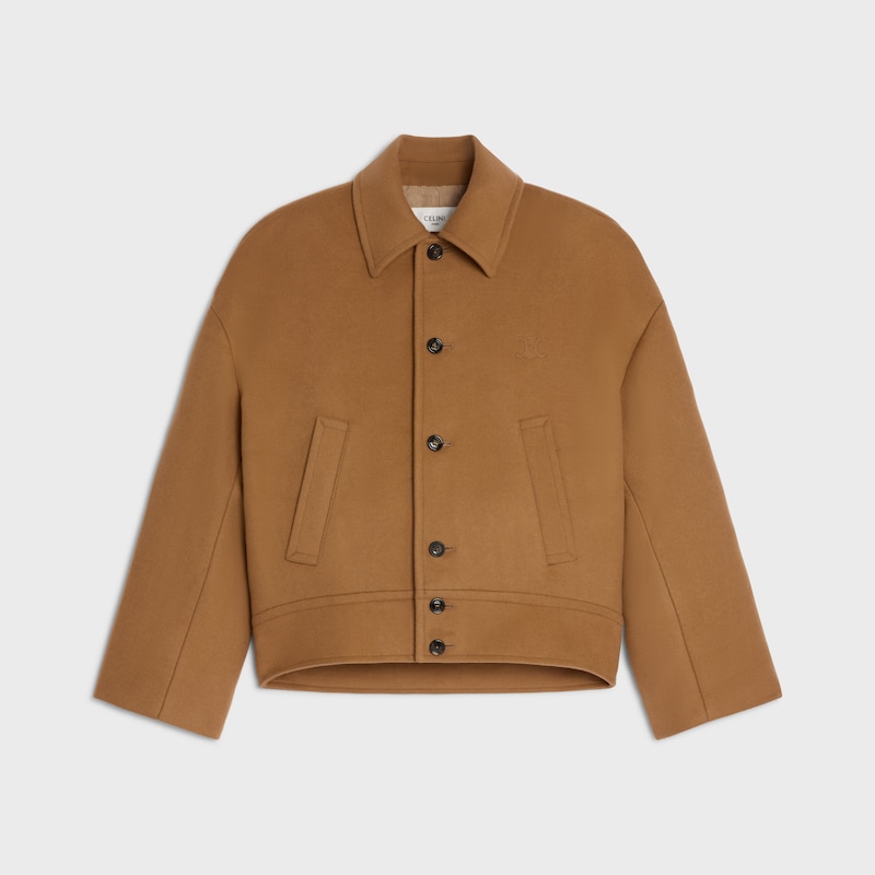 CHAQUETA DE LANA DE CACHEMIRA DE DOBLE FAZ - CAMEL -  - 1 | CELINE