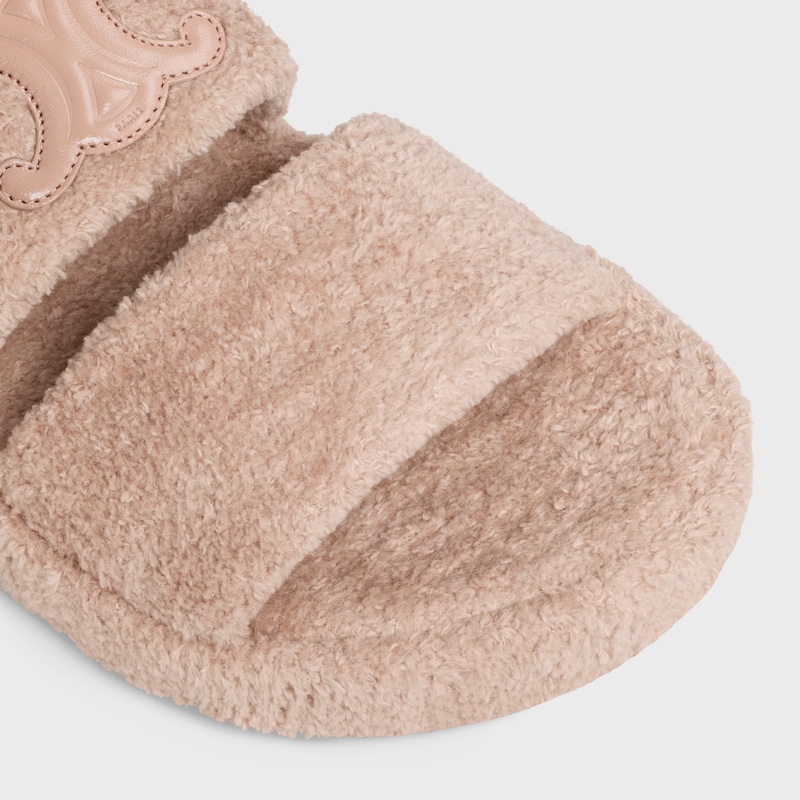 CELINE SLIDES TRIOMPHE IN SPONGE FABRIC - Faded Pink -  - 1 | CELINE