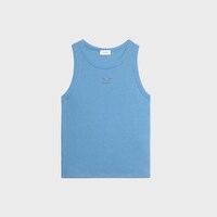triomphe tank top IN ribbed cotton silk - MILKY BLUE -  - 1 | CELINE