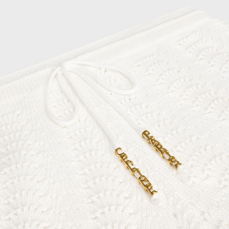 mini shorts em algodão pointelle - BRANCO - - 1 | CELINE