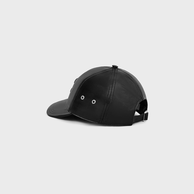 triomphe baseball cap IN LAMBSKIN - BLACK -  - 1 | CELINE