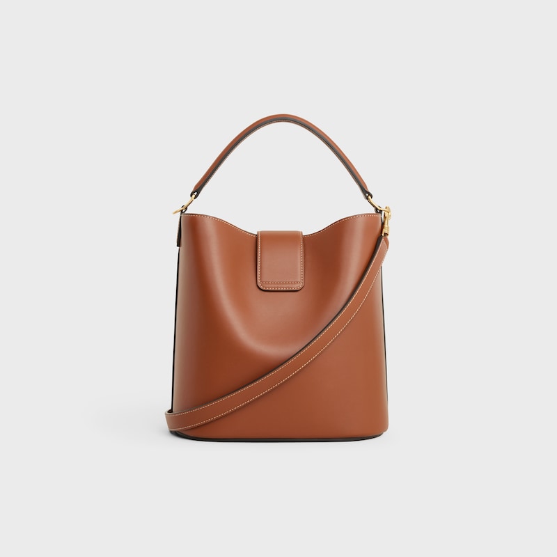 MEDIUM BUCKET LOUISE IN SMOOTH CALFSKIN - TAN - MORE LINES - 1 | CELINE