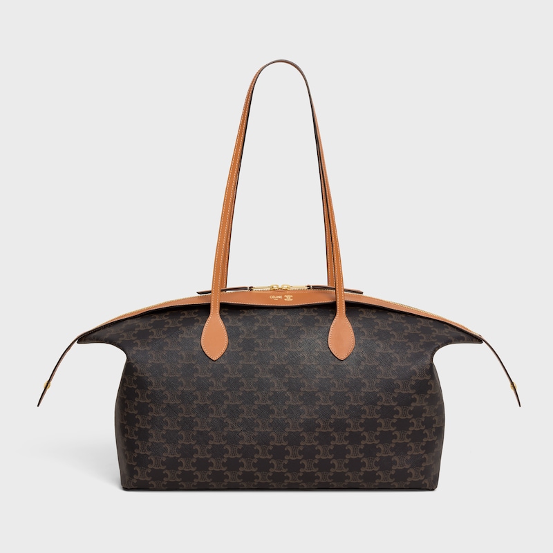 Gro&szlig;e Reisetasche AUS TRIOMPHE CANVAS UND NATURKALBSLEDER - HONIG - TRIOMPHE-CANVAS - 1 | CELINE