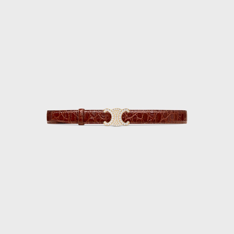 lani&egrave;re de ceinture r&eacute;versible 25MM Taurillon et Veau fa&ccedil;on crocodile -  -  - 1 | CELINE