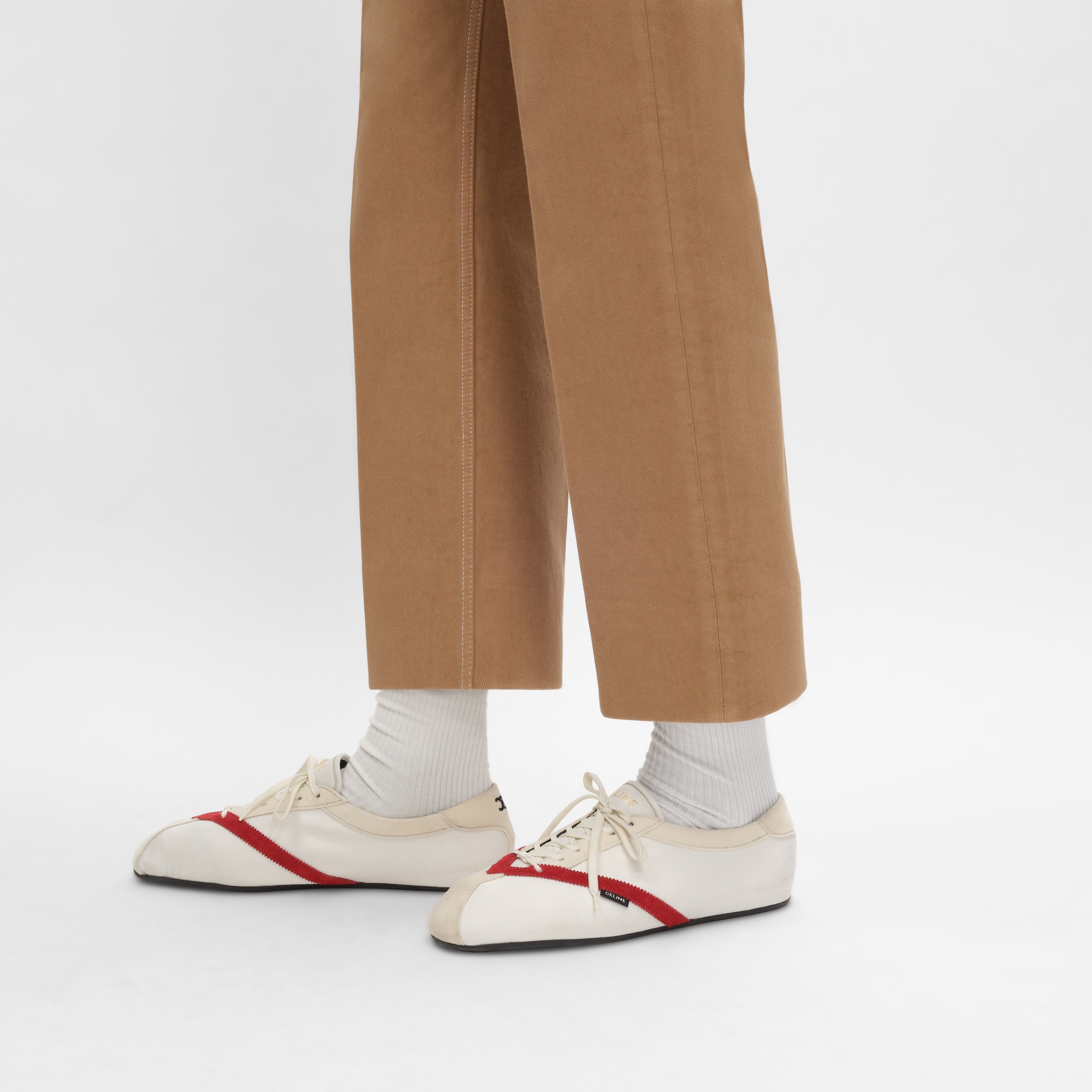 THE FLAT SNEAKER IN GROS GRAIN, VELVET, SUEDE GOATSKIN AND