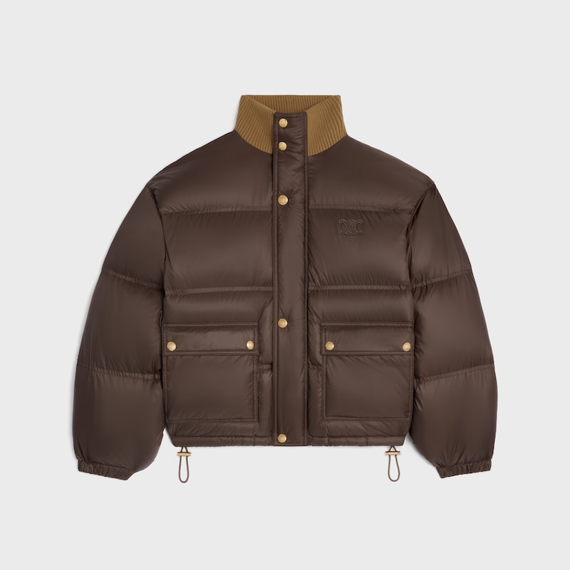 puffer jacket IN light nylon - BROWN -  - 1 | CELINE