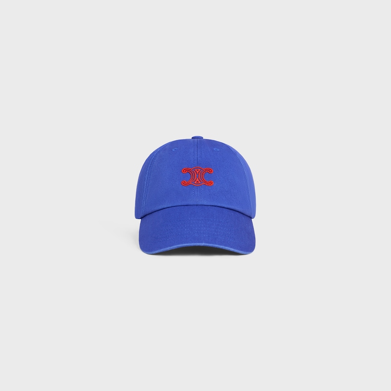 casquette baseball vivienne twill de coton - BLUE / RED -  - 1 | CELINE