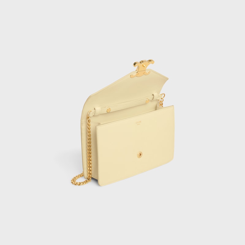 WALLET ON CHAIN MARGO in Shiny calfskin - SUNLIGHT - WALLETS ON CHAIN - 1 | CELINE