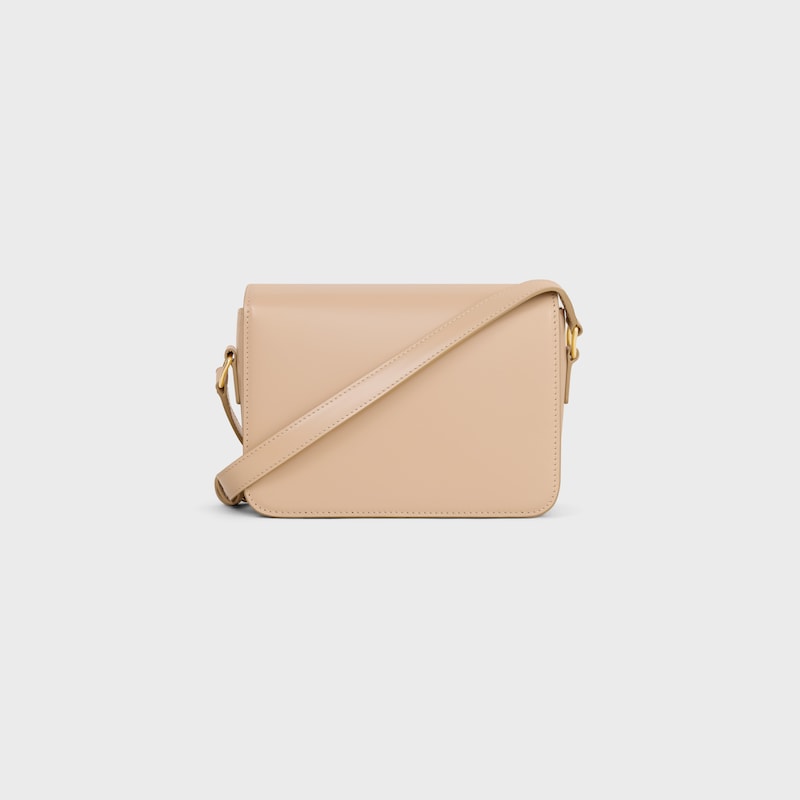 Teen Triomphe Bag in shiny calfskin - OAT BEIGE - CROSS-BODY BAGS - 1 | CELINE