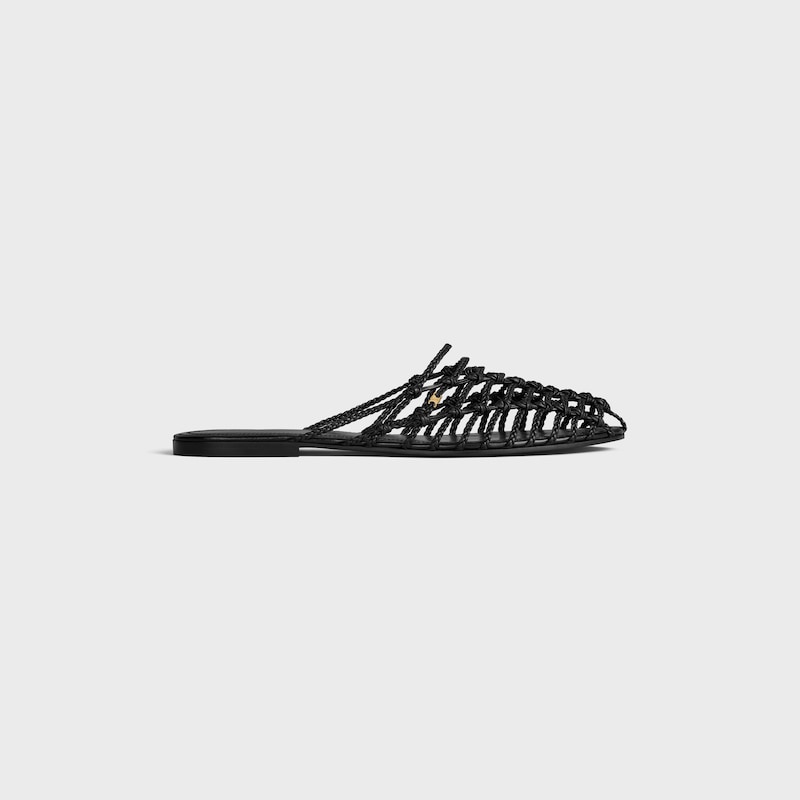 SCOOBIE BRAIDED MULE IN GOATSKIN - BLACK -  - 1 | CELINE
