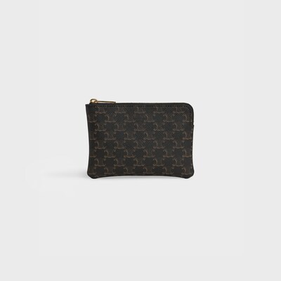 Coin Purse IN Triomphe Canvas - Black - TRIOMPHE CANVAS - tileIndex | CELINE