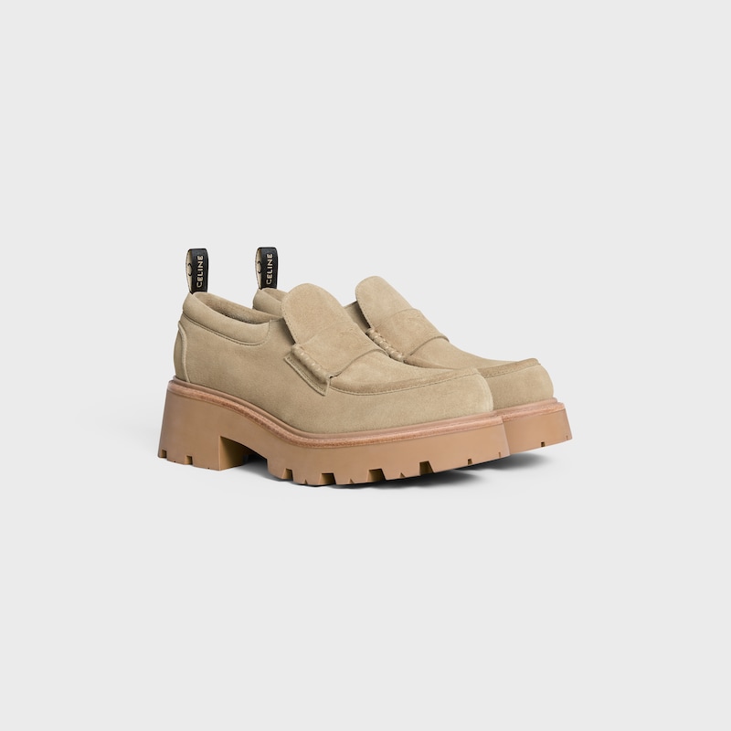 CELINE TRIOMPHE LOAFERS IN SUEDE CALFSKIN - BEIGE -  - 1 | CELINE