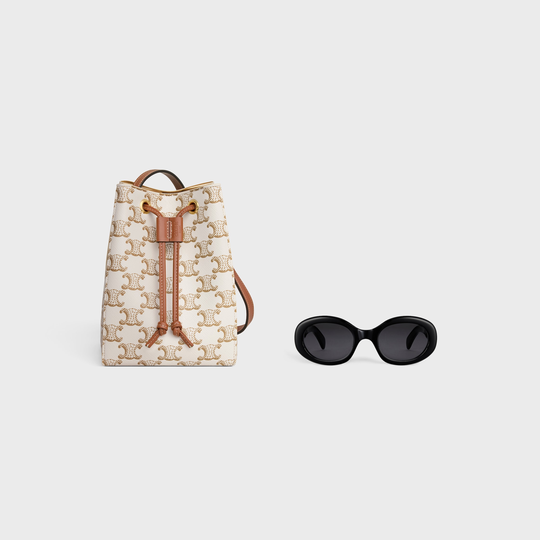 【CELINE】MICRO SAILOR SHOULDER BAG CELINE Triomphe Canvas Calfskin Micro Sailor Bag Tan 1547675