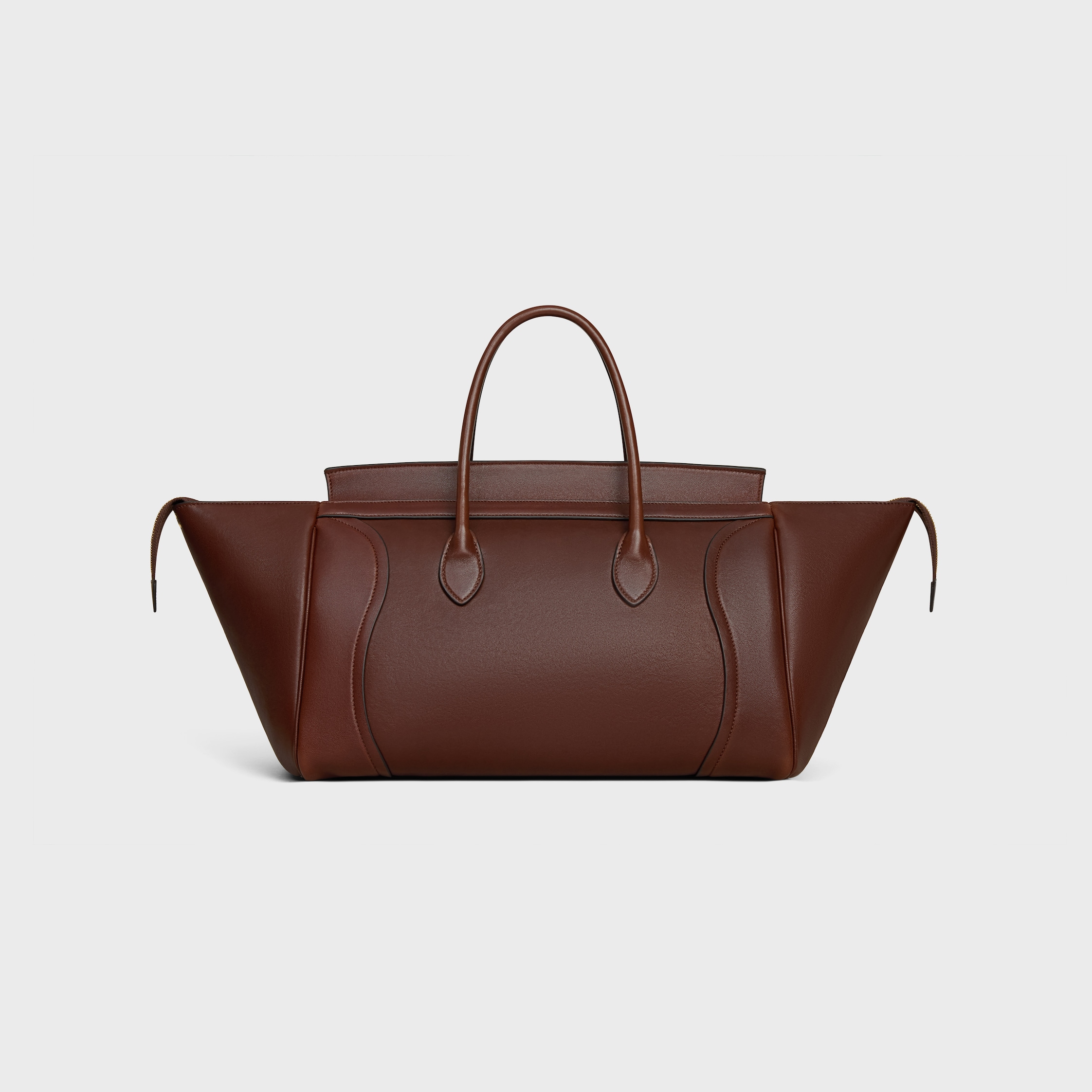 美品　CELINE ブラウン アイボリー バッグ 保存袋付き CELINE セリーヌ ブラゾン型押し エンボスレザー ミニボストン