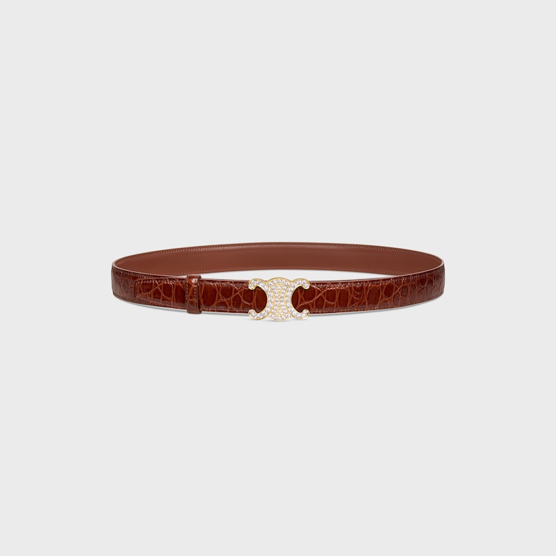 lani&egrave;re de ceinture r&eacute;versible 25MM Taurillon et Veau fa&ccedil;on crocodile -  -  - 1 | CELINE