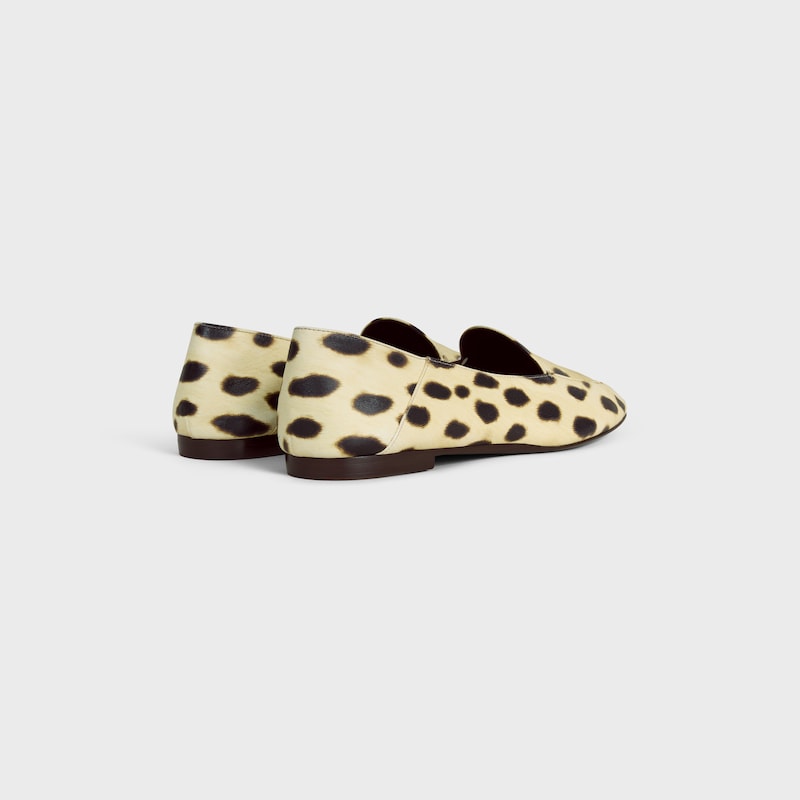 AURA LOAFER IN LEOPARD PRINTED LAMBSKIN - BEIGE/BROWN -  - 1 | CELINE