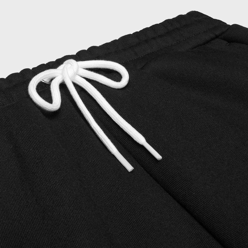 FLARED SWEATPANTS IN cotton fleece - BLACK / WHITE -  - 1 | CELINE