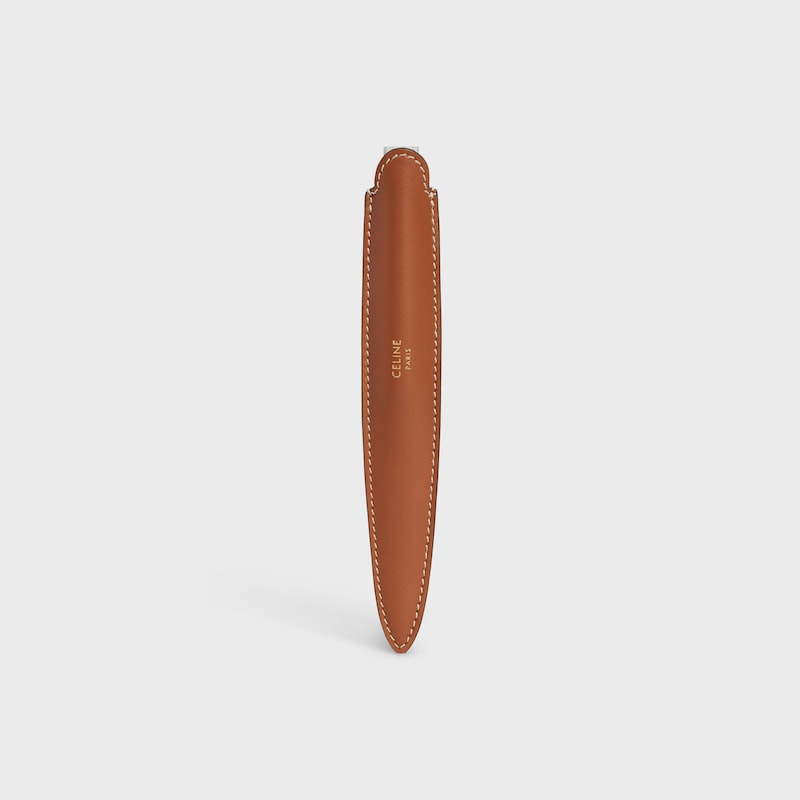 精鋼拆信刀連牛皮革保護套 - 棕褐色 - 文具 - 1 | CELINE