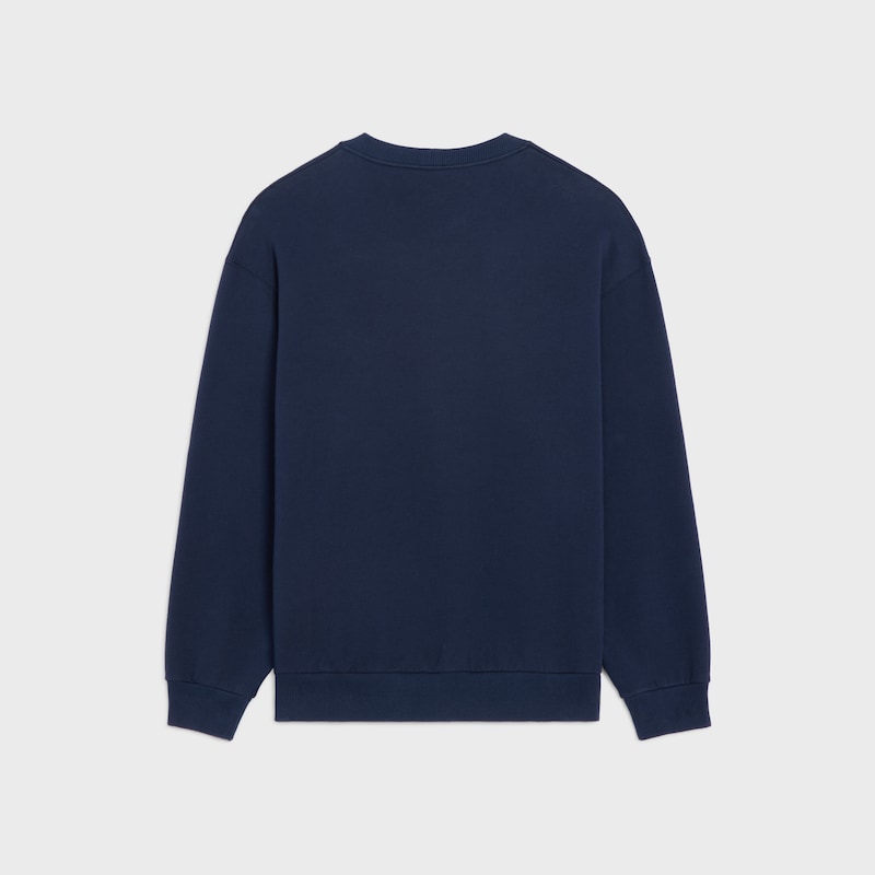 loose sweatshirt IN cotton fleece - NAVY/ CARMIN -  - 1 | CELINE