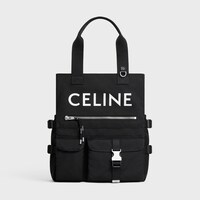 Tote bag IN nylon with celine print - BLACK - SHOULDER CARRY BAGS - 1 | CELINE